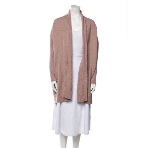 Naadam Authentic Solid Mauve Pink 100% Cashmere Cardigan Sweater Medium Large - Picture 1 of 7
